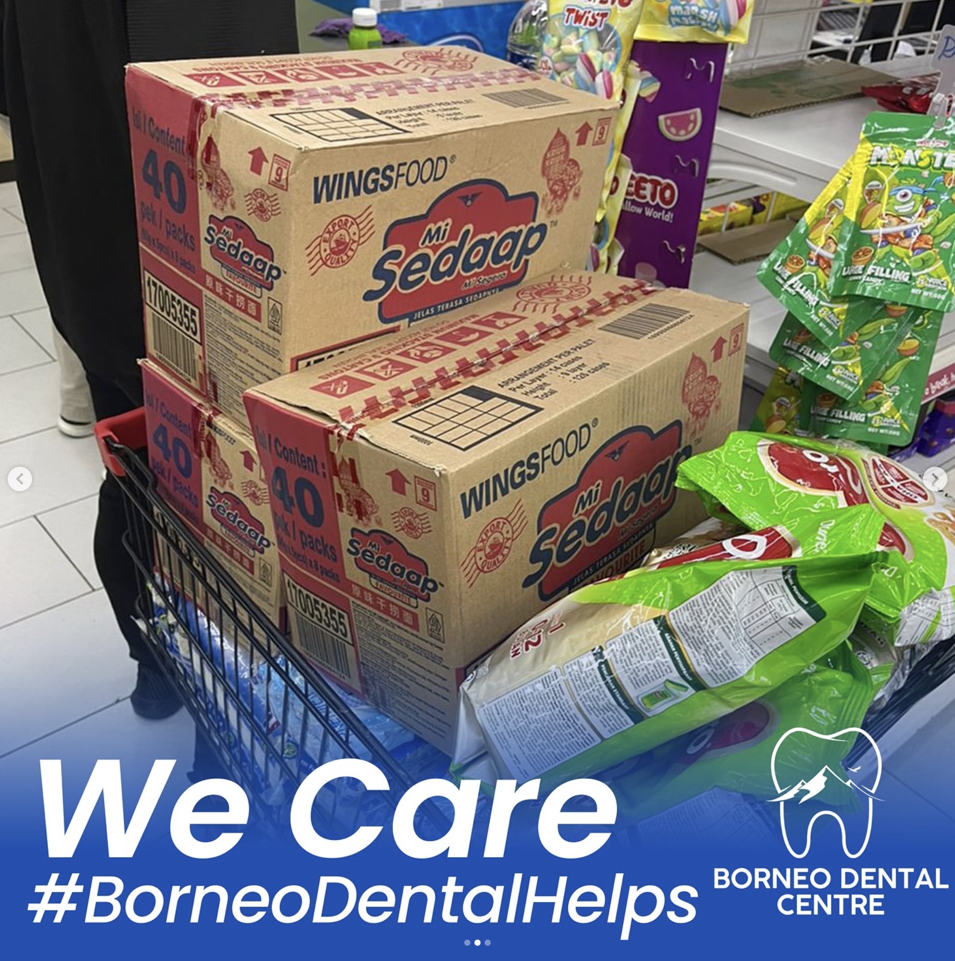 Food and essential supplies collected for flood relief at Kg Rangalau Lama